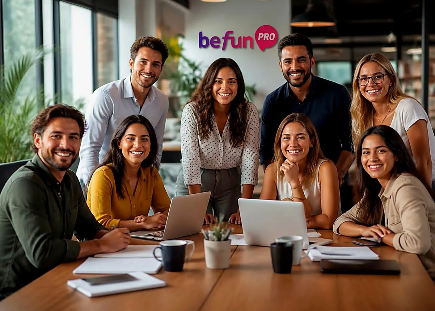 Grupo de asesores de viajes BeFun PRO de Argentina, Chile y Brasil trabajando en equipo